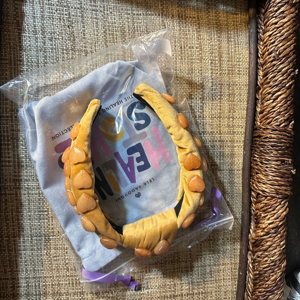 Lele sadoughi healing stones yellow jasper headband
